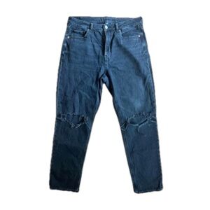 America Eagle Distressed Black Mom Jeans Size 10S Women